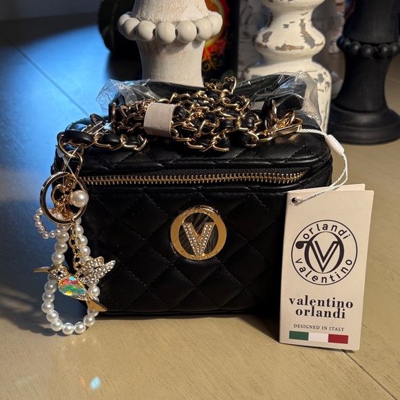 Valentino Orlandi Black Mini Bag with Gold Chain - Picture 1 of 6